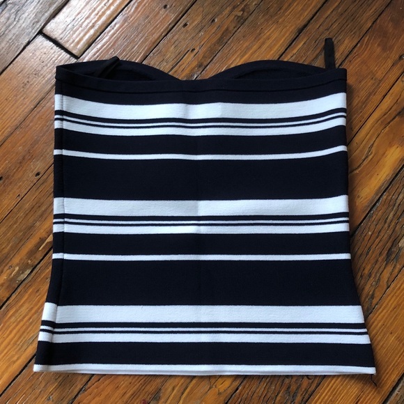 NWOT Aritzia tube top, navy with white stripes, M - Picture 2 of 5